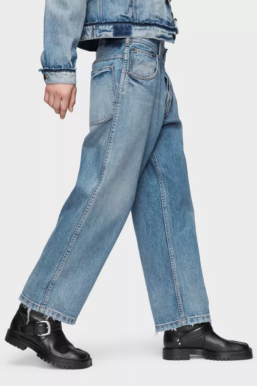 Straight-leg cropped jeans - Denim