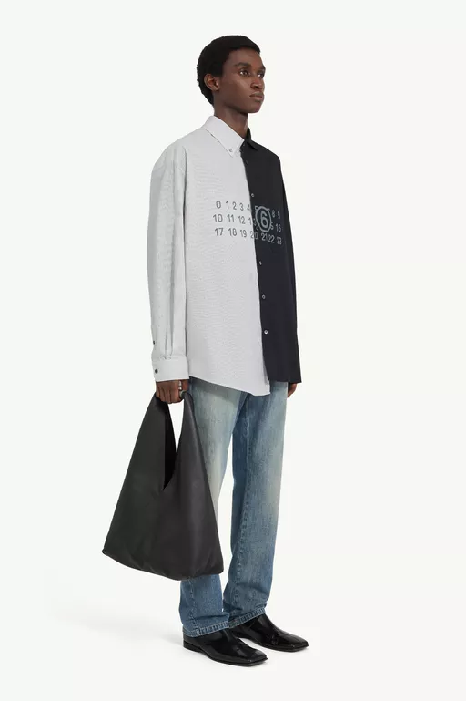 Two-tone cotton poplin shirt - Shirts
