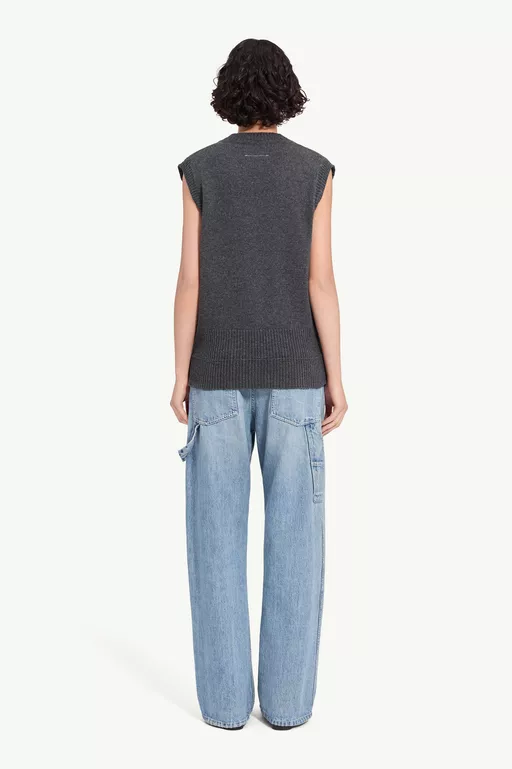 Merino wool knitted gilet - Waistcoats