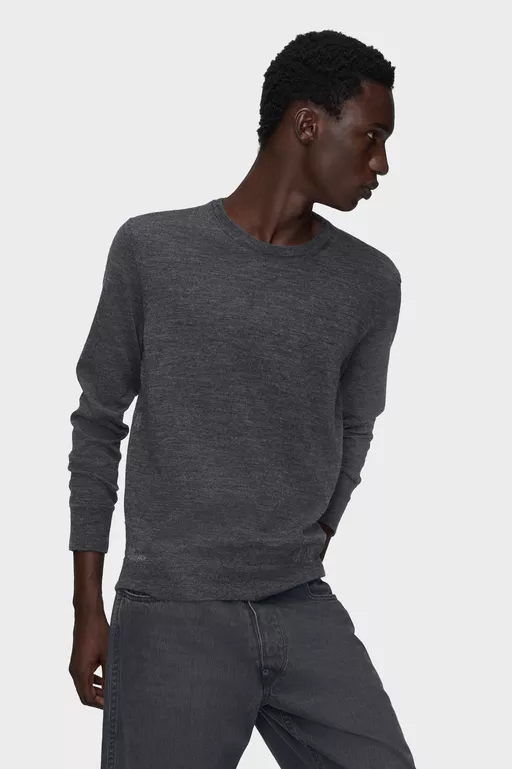 Maglione in misto lana con toppa - Girocollo