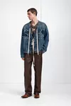 Bleu - Veste en denim effet us&eacute; Assemblage