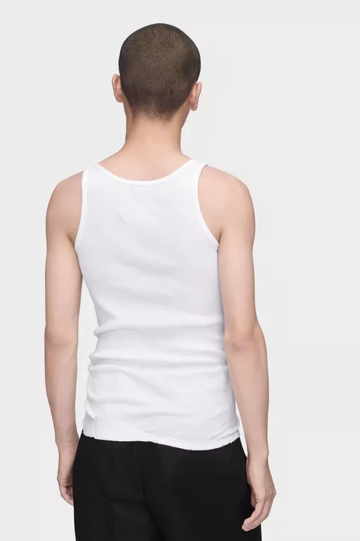 Taped Cotton Tank Top - Tops