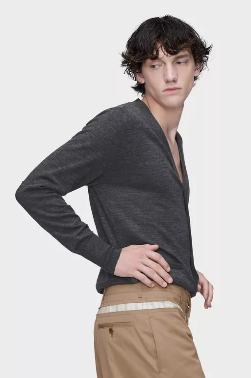 Cardigan in misto lana con scollo a V - Completo