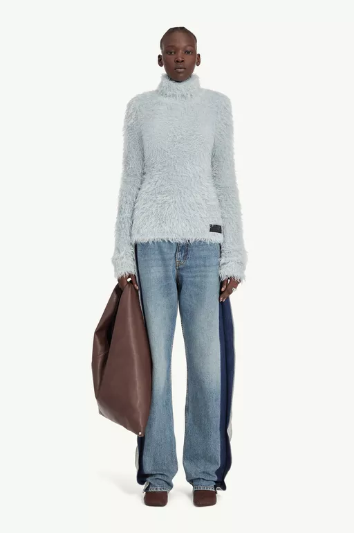Rollkragenpullover aus Kunstfell - Strickwaren