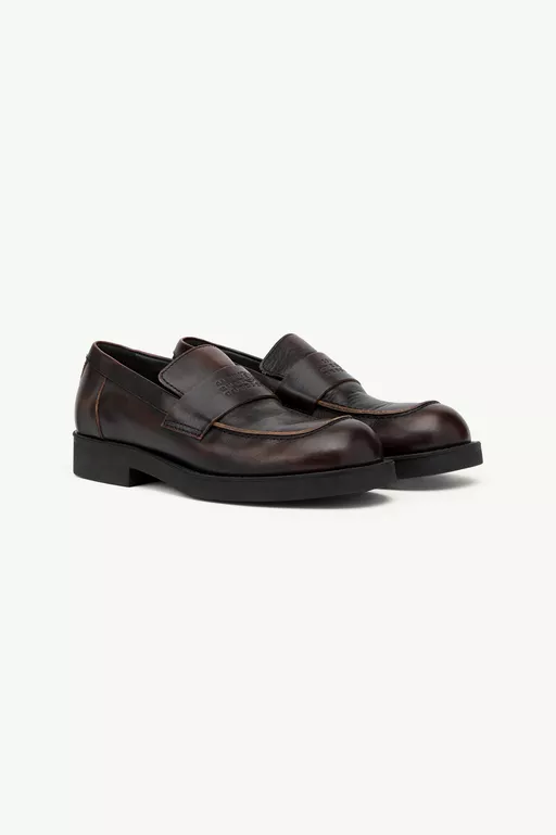 Biker loafers in brushed leather - Moccasins