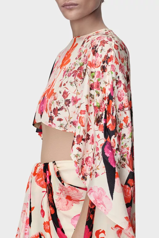Floral Draped Dress - Maxi Dress