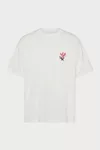 White - Floral MM Embroidered Cotton T-Shirt