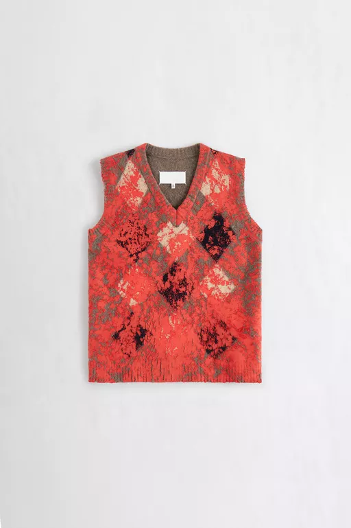 Argyle Knit Sleeveless Top - Waistcoats