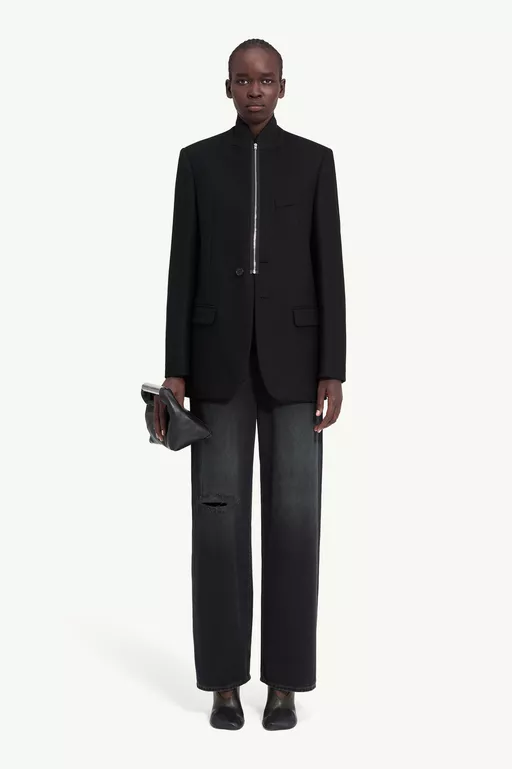 Flannel zip-front suit jacket - Jackets