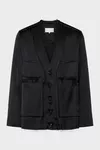 Black - Patchwork Satin Jacket