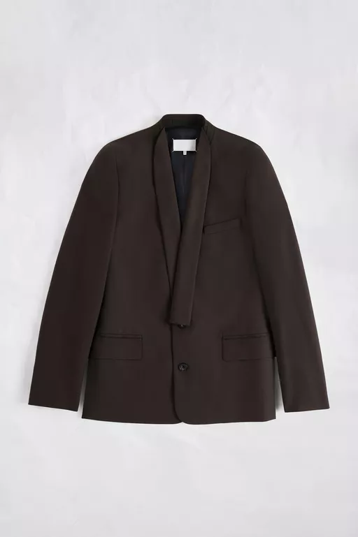 Minimal Collar Wool Blazer - Jackets