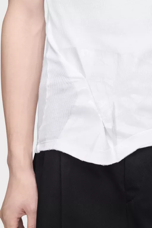 Taped Cotton Tank Top - Tops