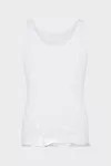 White - Taped Cotton Tank Top