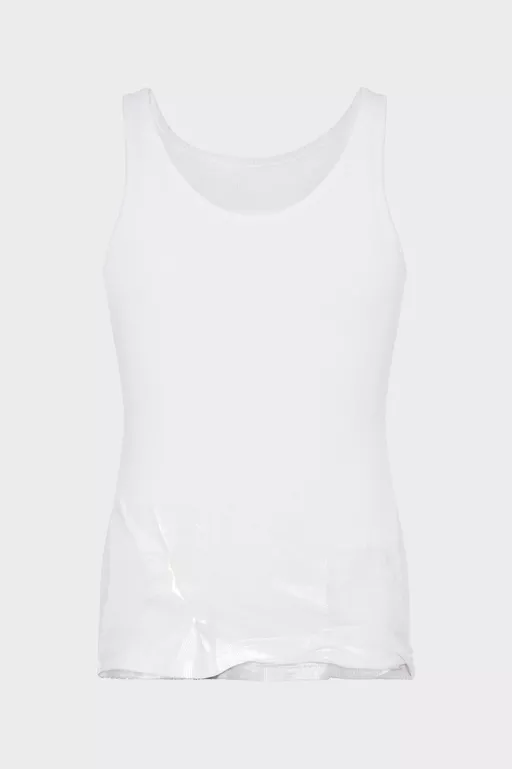 Taped Cotton Tank Top - Tops