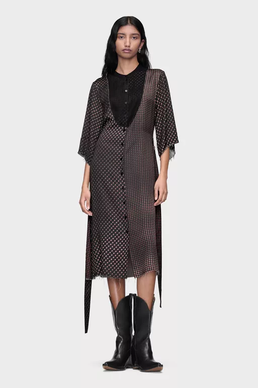 Vestido camisero midi estampado - Vestidos Midi