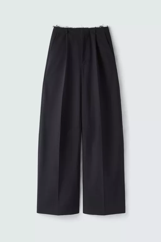 Wool wide-leg trousers - Pants