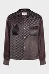 Schwarz - Langarmhemd mit Paisleymuster