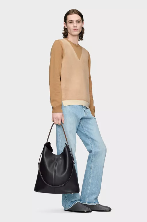 Fused Knit Wool Crewneck Sweater - Knitwear