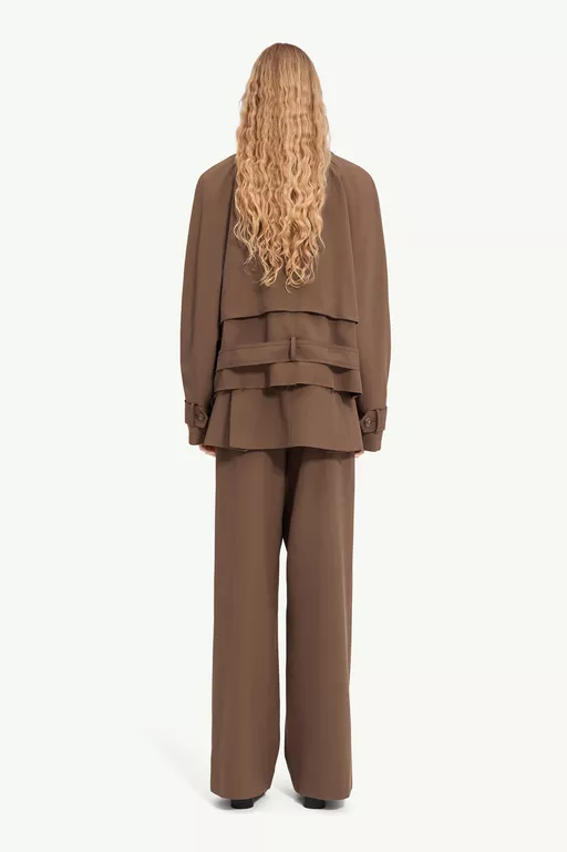 Belted wool blend jacket - Jackets
