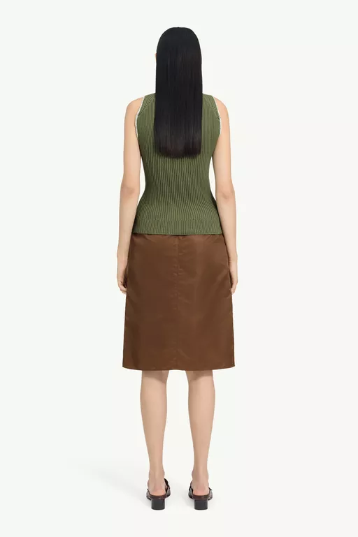 Ribbed Knit Sleeveless Top - Short-sleeved Top
