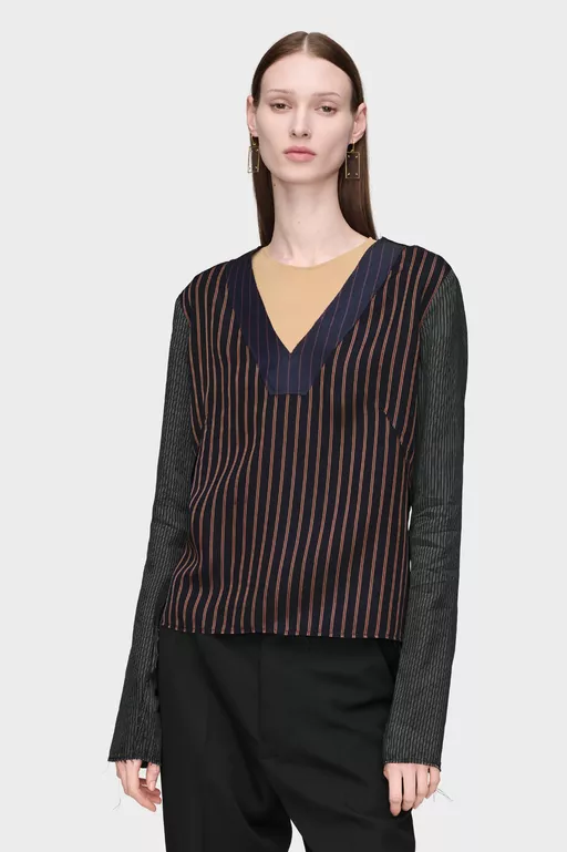 Printed Long-Sleeve Top - Tops