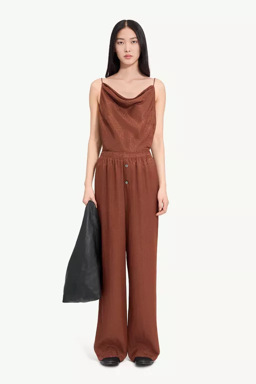 Viscose blend jacquard trousers - Pants