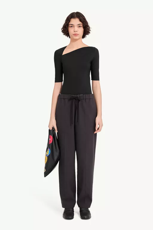 Asymmetric jersey top - Short-sleeved Top