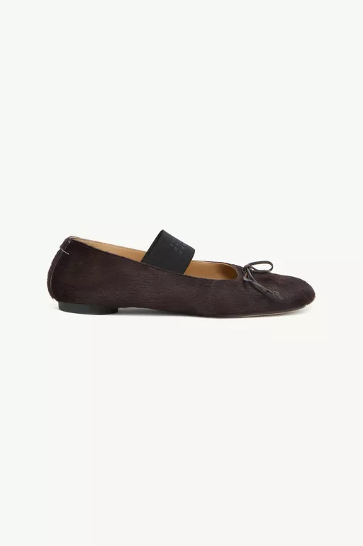 Elastische Numeric Ballerinas aus Ponyfell - Ballerinas