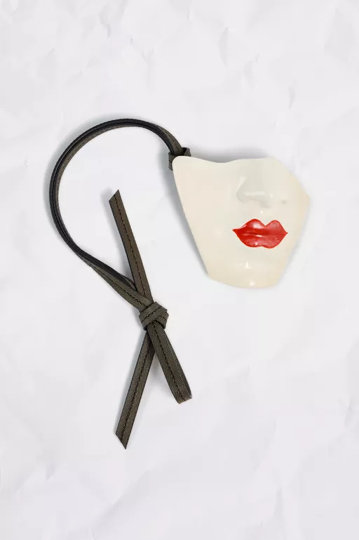 Ceramic Face Charm - Small Leather Goods