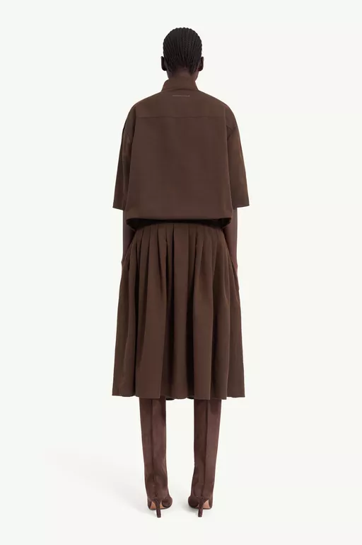 Wool shirting shirt dress - Maxi Dress