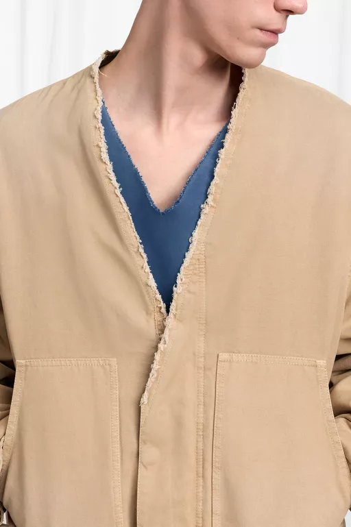 V-Neck Cotton Jacket - Jackets