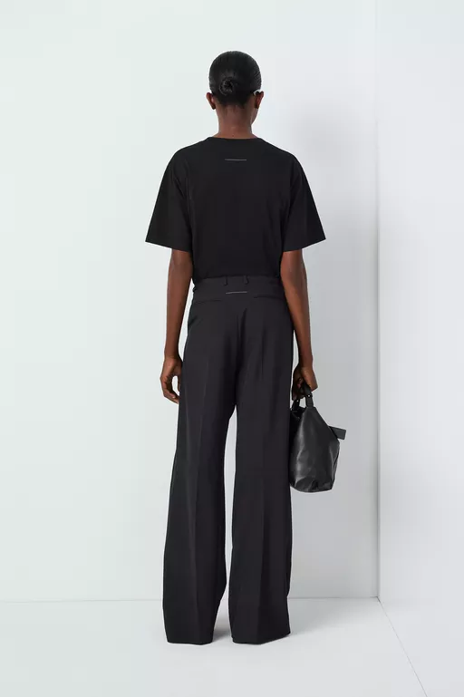Wool wide-leg trousers - Pants