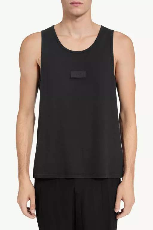 Ribbed jersey tank top - Short-sleeved Top