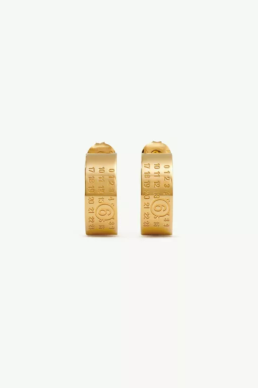 Numeric Minimal Signature Hoop Earrings