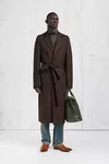 Tapenade - Belted Herringbone Wool Coat