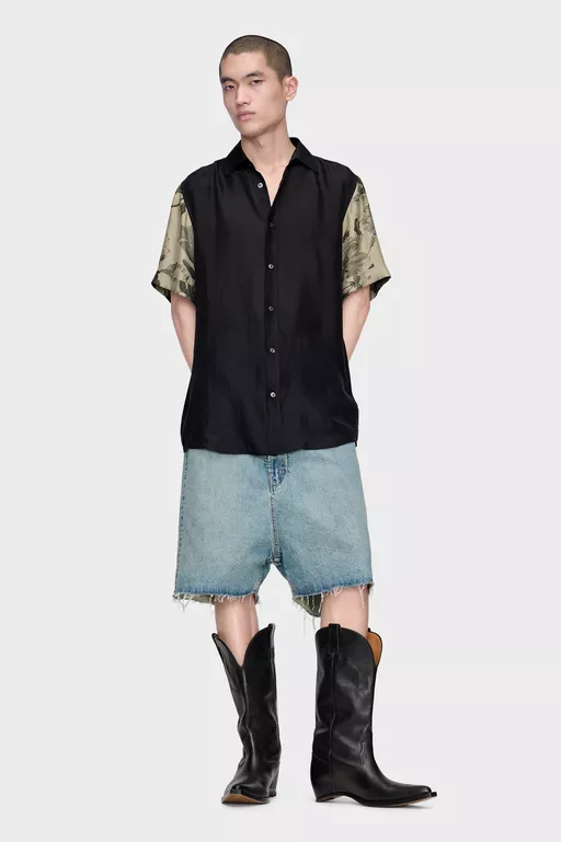 Dropped-Rise Denim Bermudas - Shorts