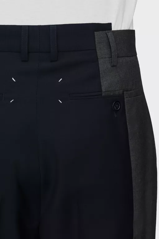 Two-Tone Wool Trousers - Pants