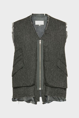 Wool zip gilet - Waistcoats