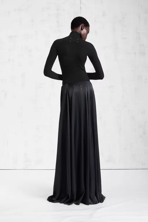 Elongated Satin Maxi Skirt - Long skirts