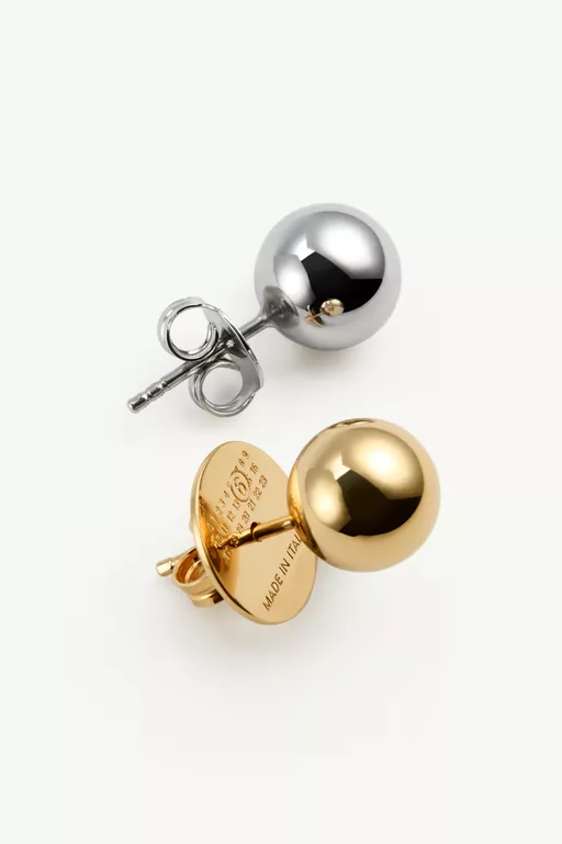 ツートーン オーブ クラスターピアス - イヤリング
