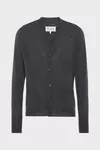 Grigio - Cardigan in misto lana con scollo a V
