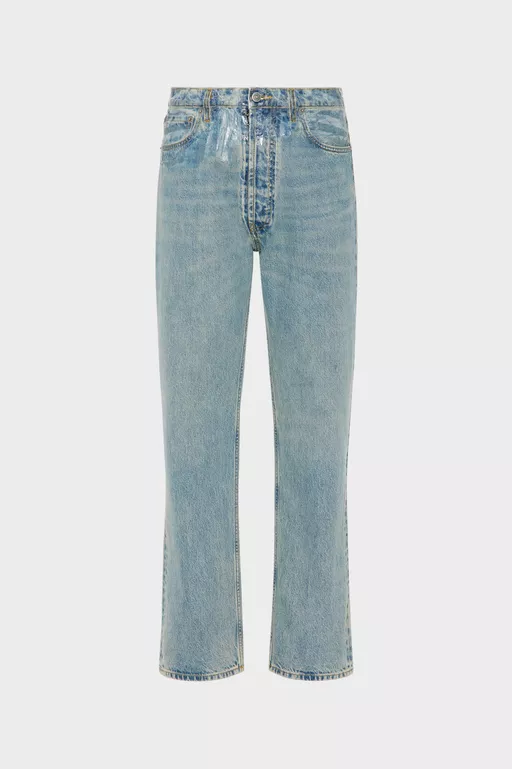 Taped Straight-leg Jeans - Denim