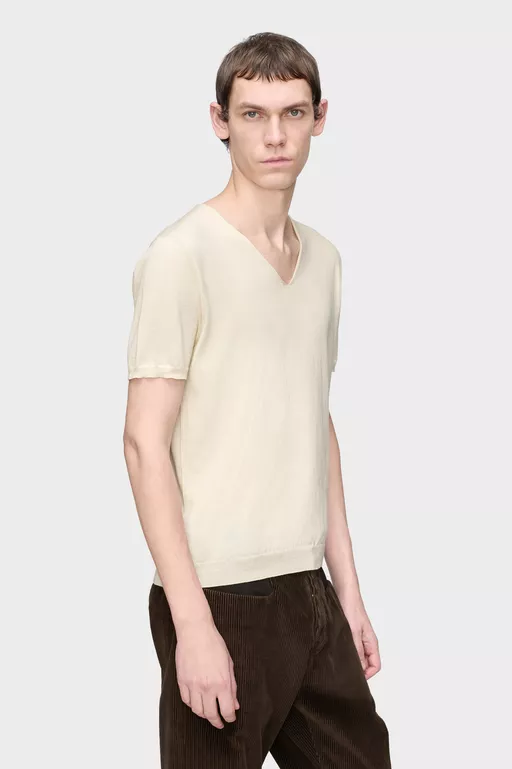 Cotton V-Neck Top - Overalls