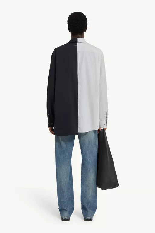 Two-tone cotton poplin shirt - Shirts