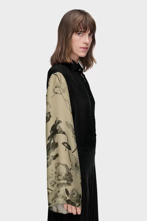 Camisa de seda con estampado floral - Camisas