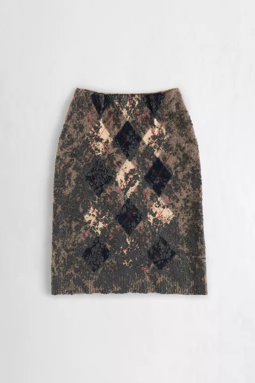 Knit Virgin Wool Pencil Skirt