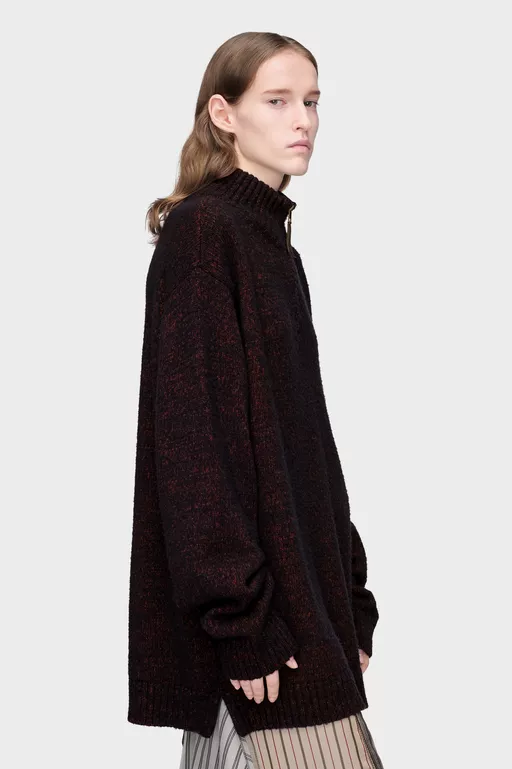 Half-Zip Knit Sweater - Crewneck