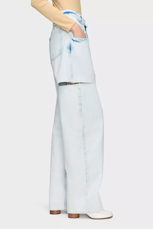Bleached Cut-out Jeans - Denim