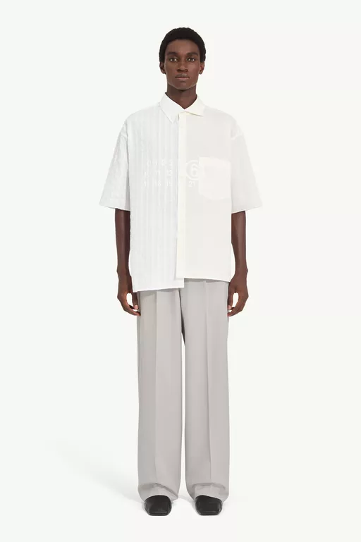 Two-tone cotton poplin shirt
