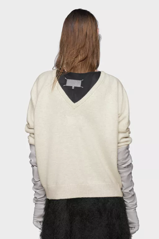 Top de punto de lana - Cuello en V